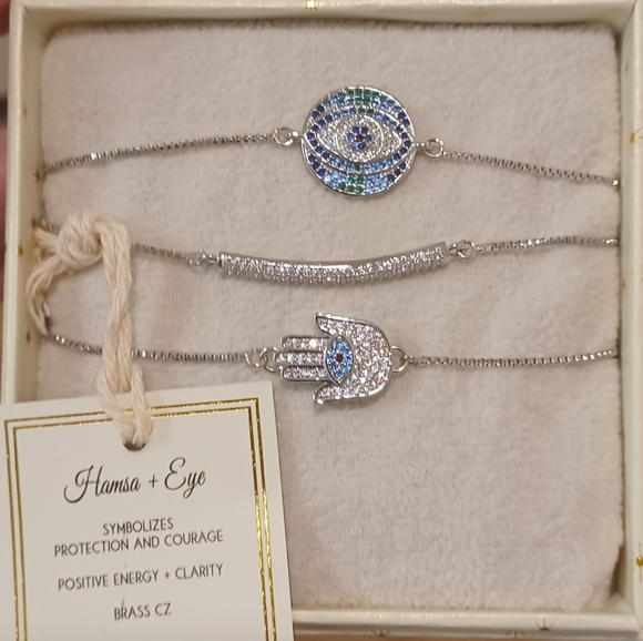 3 EYE CANDY BRACELETS CUBIC ZIRCONIA ONE SIZE - Picture 6 of 8